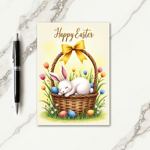 Spring Basket Bunny Slumber Card