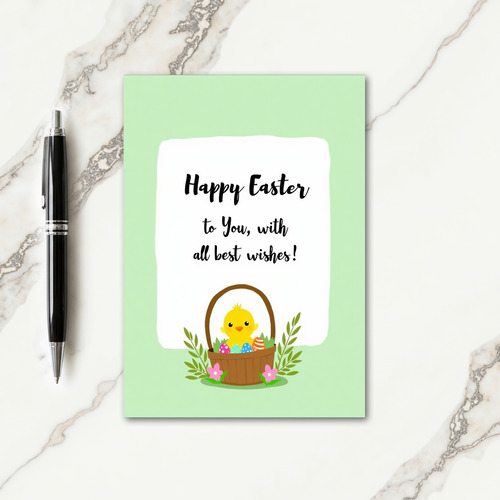 Spring Bird Basket Texture Look Card