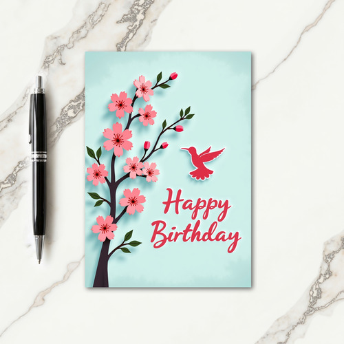 Spring Bird Birthday Card