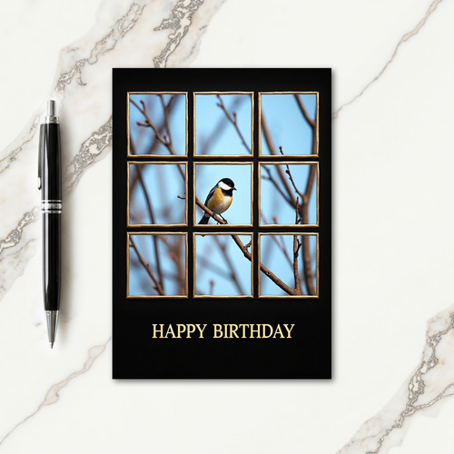 Spring Birthday Bird Window Card