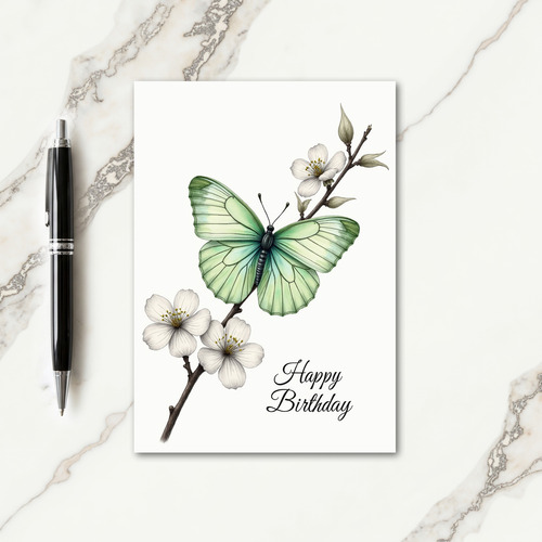 Spring Birthday Blossom Insect Card