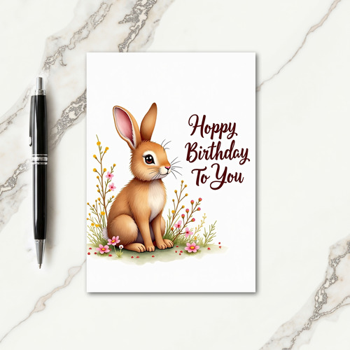 Spring Birthday Rabbit Card