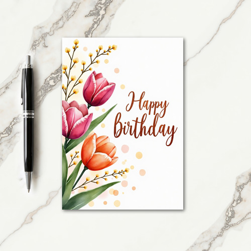 Spring Birthday Watercolor Card