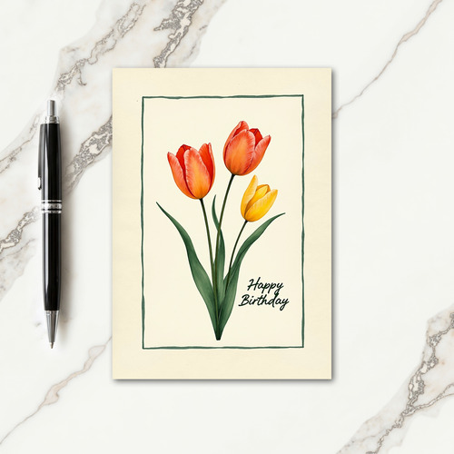 Spring Bloom Trio Birthday Card