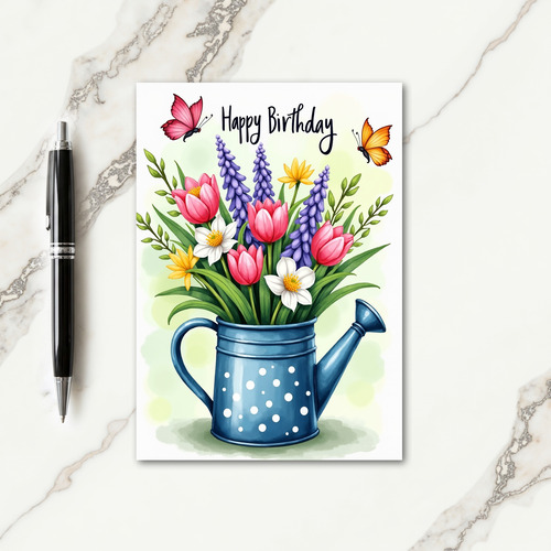 Spring Blooms Birthday Card
