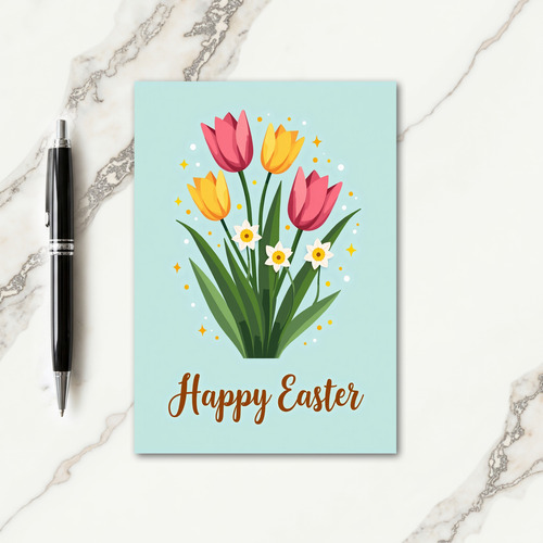 Spring Blooms Happy Easter Card