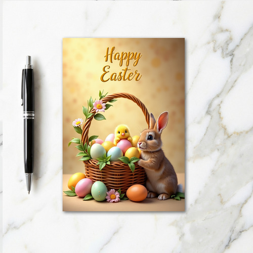 Spring Bunny Eggs Scene Card