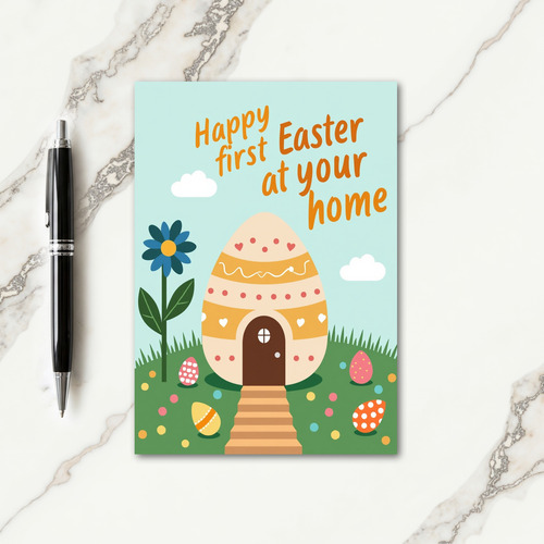 Spring Decorated Ovum House Card