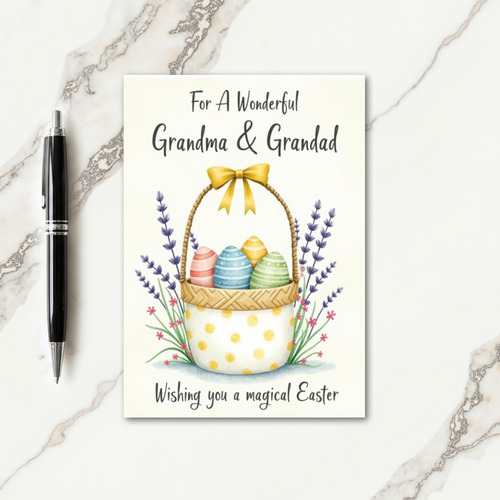 Spring Eggs Basket Season Card
