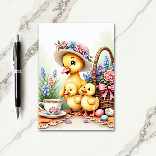 Spring Family Avian Scene Card