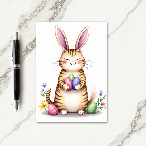Spring Feline Friend Holiday Card
