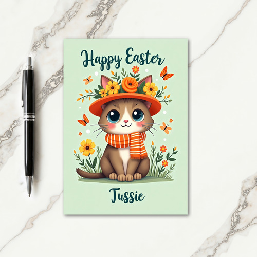 Spring Feline Holiday Greeting Card