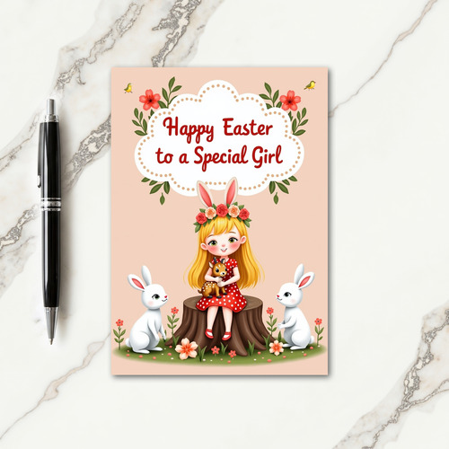 Spring Festival Sweet Girl Card
