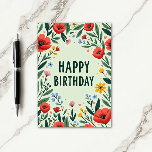 Spring Floral Birthday Card