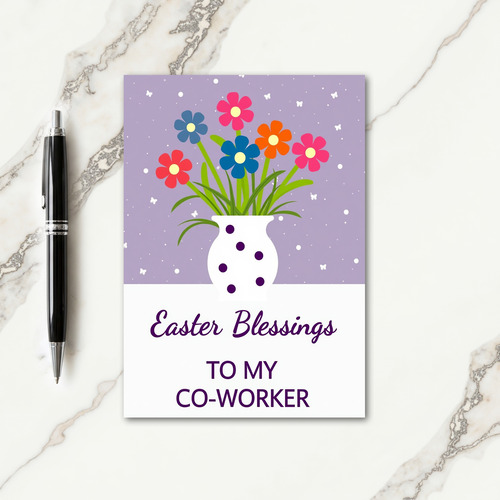 Spring Floral Coworker Easter Card