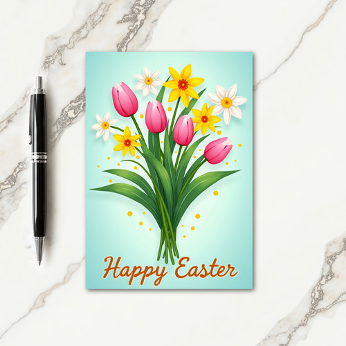 Spring Floral Happy Easter Card