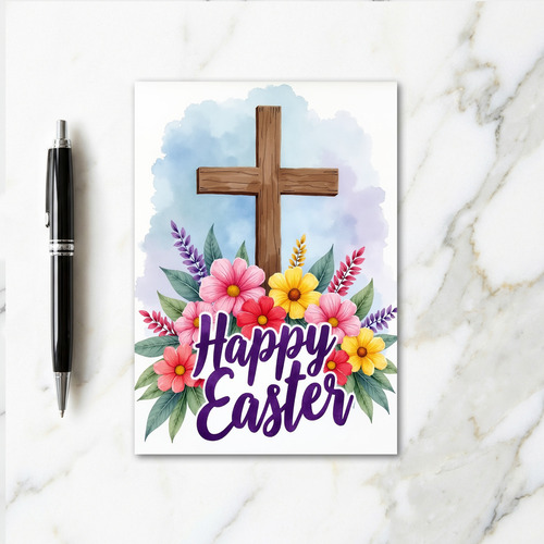Spring Floral Timber Frame Card