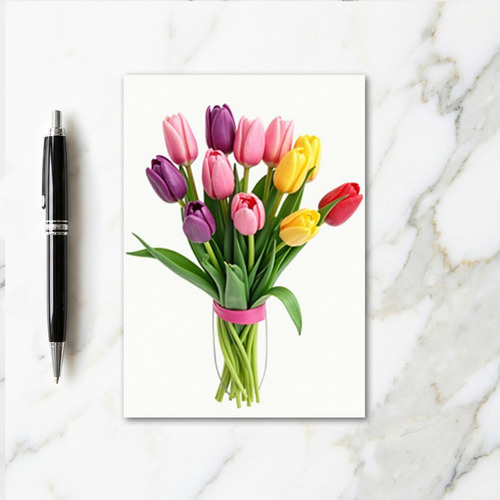 Spring Flower Bouquet Bright Bloom Card