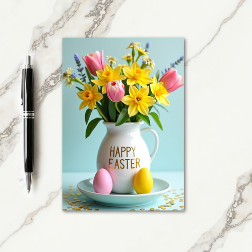 Spring Flower Bouquet Scene Card
