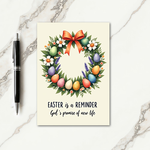 Spring Flower Wreath Greeting Card
