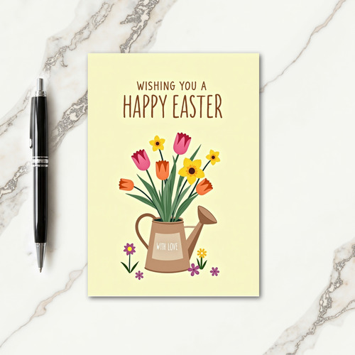 Spring Flowers Easter Wishes Card