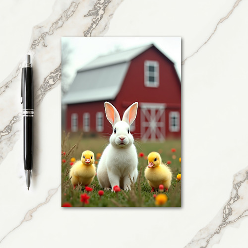 Spring Friends Farm Scene Card