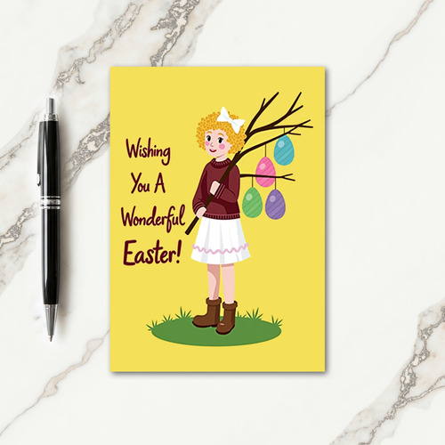 Spring Girl Pattern Card