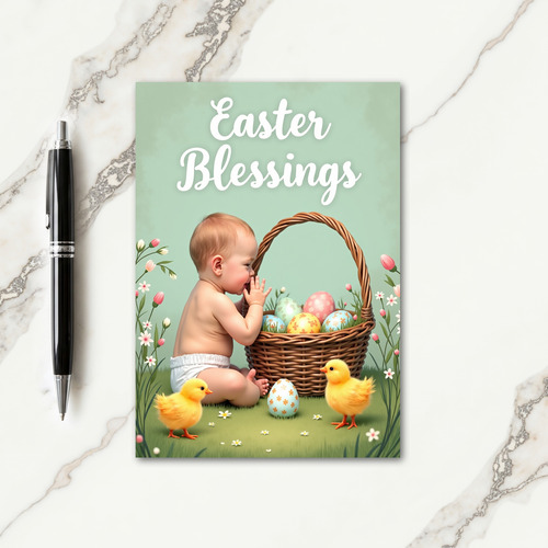 Spring Infant Basket Egg Card
