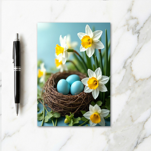Spring Nest Egg Bloom Art Card