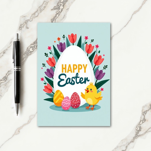 Spring Tulip Happy Easter Card