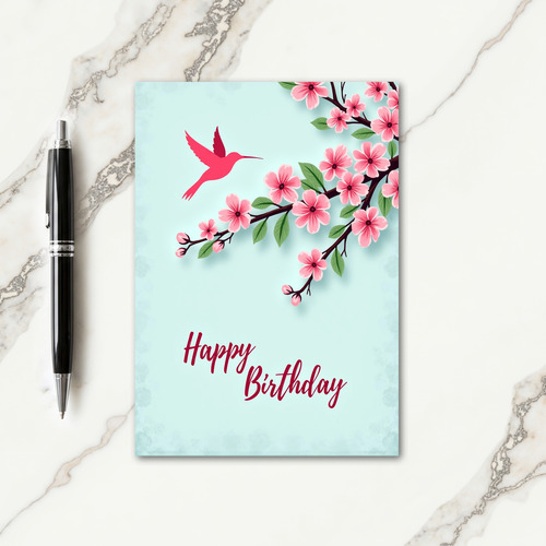Spring Watercolor Birthday Card