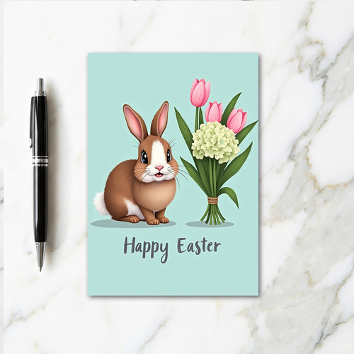 Springtime Bunny Floral Card