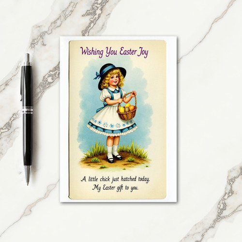 Springtime Cheer Girl Basket Card