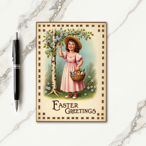 Springtime Cheer Girl Card