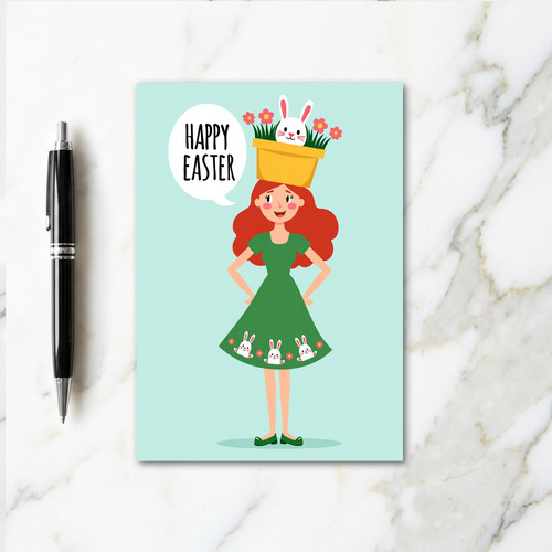 Springtime Cheer Woman Art Card