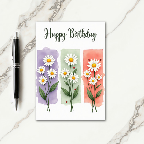 Springtime Floral Birthday Card