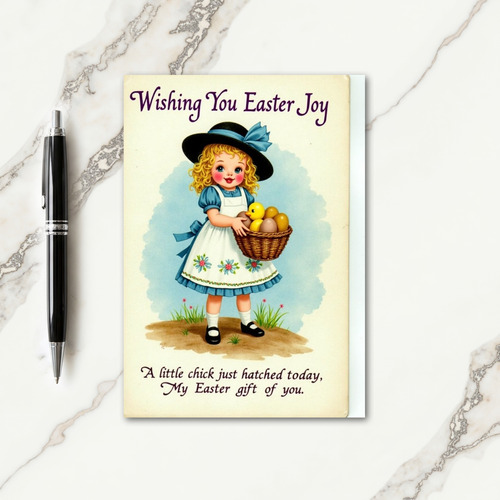 Springtime Girl Vintage Art Card