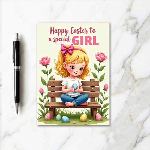 Springtime Joy Girl Card