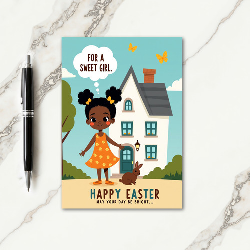Springtime Joy Girl House Card