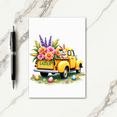 Springtime Pickup Truck Easter Card