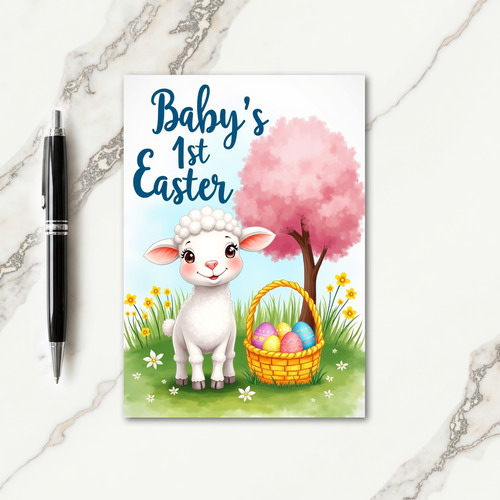Springtime Sheep Celebration Card