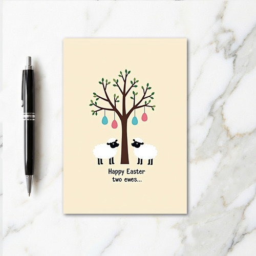 Springtime Sheep Tree Art Card