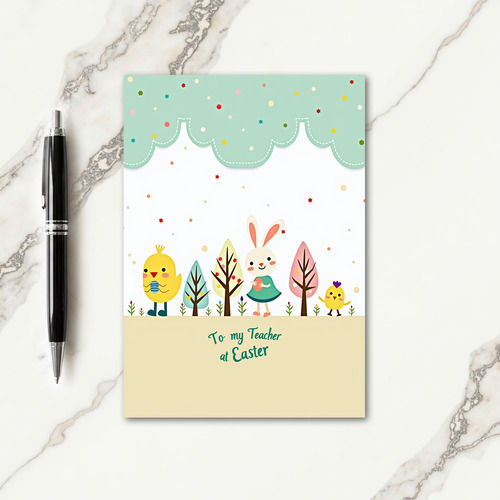 Springtime Teacher Easter Card