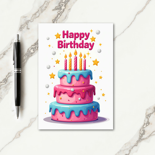 Sprinkle Birthday Cake Card