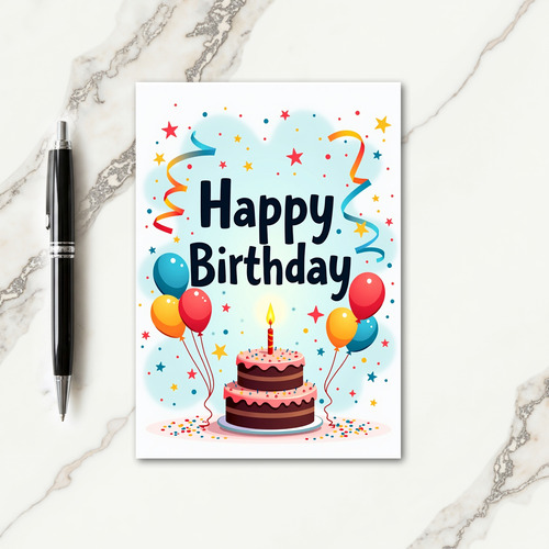 Sprinkle Cake Birthday Card