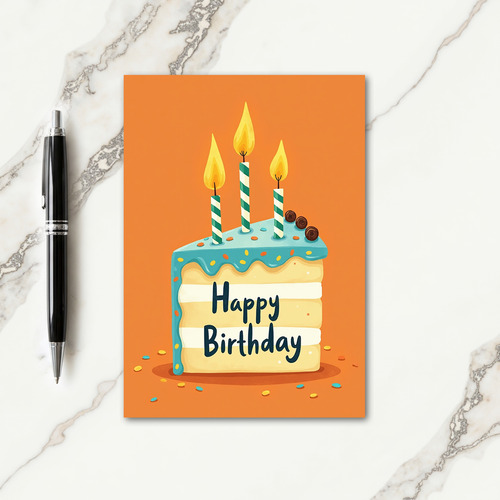 Sprinkle Cake Slice Birthday Card