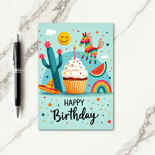 Sprinkle Cupcake Birthday Card