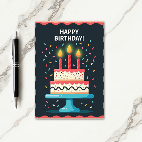 Sprinkled Birthday Cake Card