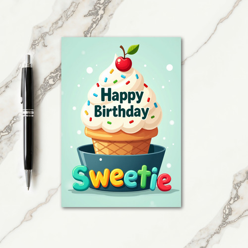 Sprinkled Cone Birthday Card