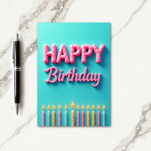Sprinkled Pink Birthday Card